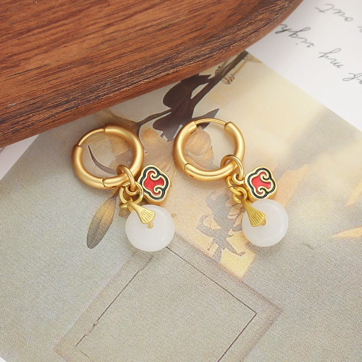 Ruyi Peace Knot Earrings-good fortune, wishes fulfilled, and a life of prosperity
