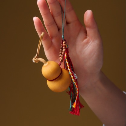 Natural Gourd Woven Cell Phone Charm