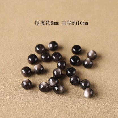 天然7A收藏银曜石散珠子diy水晶手工黑曜石手链项链手串