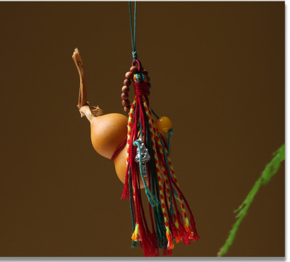 Natural Gourd Woven Cell Phone Charm