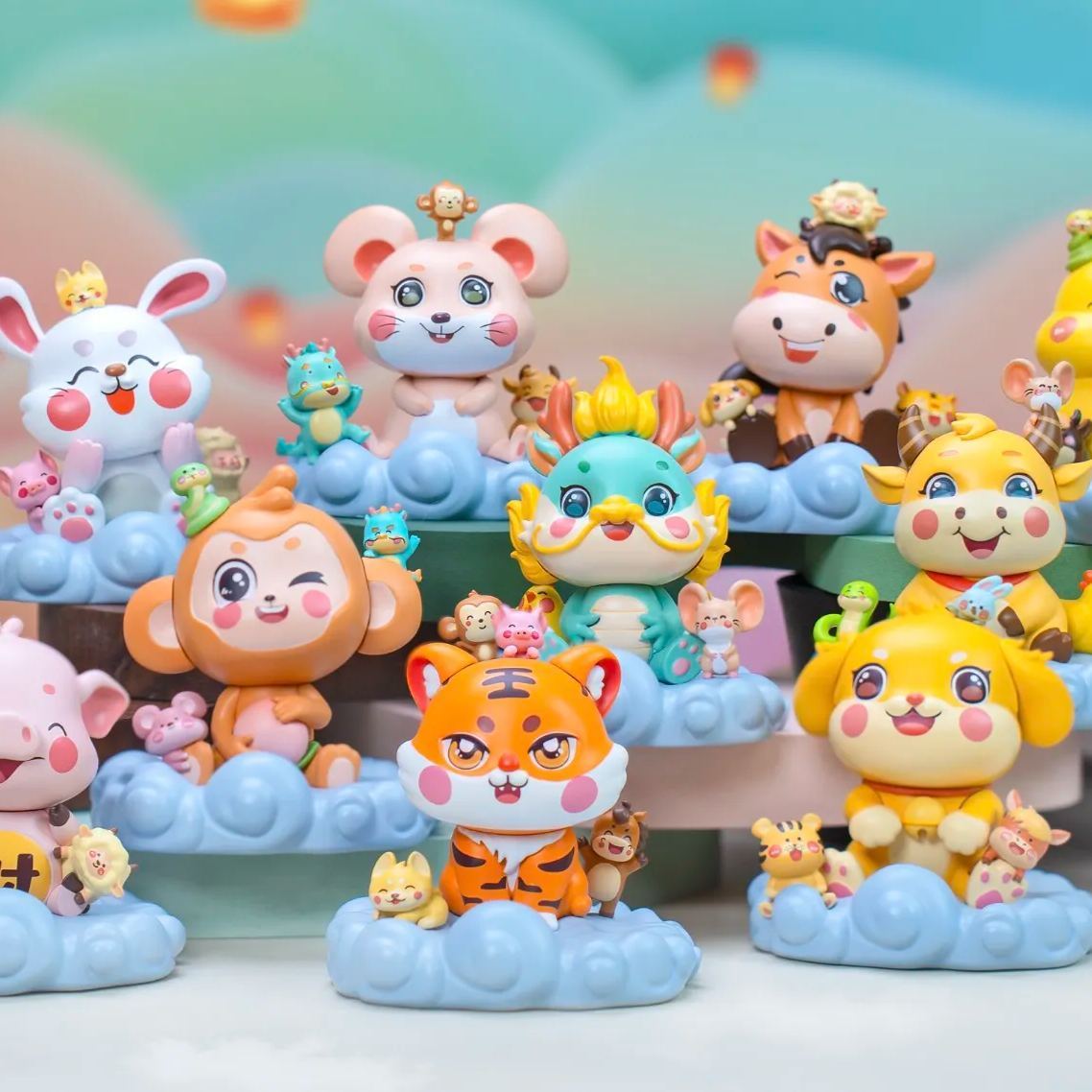 2025 Year of the Snake Fortune Decoration | Chinese Zodiac Triad & Hexad Harmony Figurine for Home & Office – Attract Luck, Wealth, and Noble Support