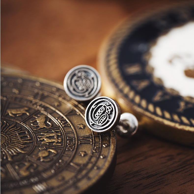 Golden Light Seal Stud Earrings - Brings Health and Well-being