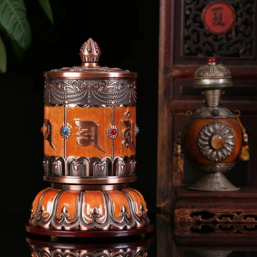 Prayer Wheel-Attract prosperity & wealth，Neutralize negative energies，Amplify wisdom & fortune，Fulfill virtuous aspirations
