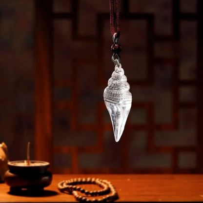 Right-Spiral White Crystal Conch Shell-Bringing forth fame, prosperity, auspiciousness, and the fulfillment of wishes