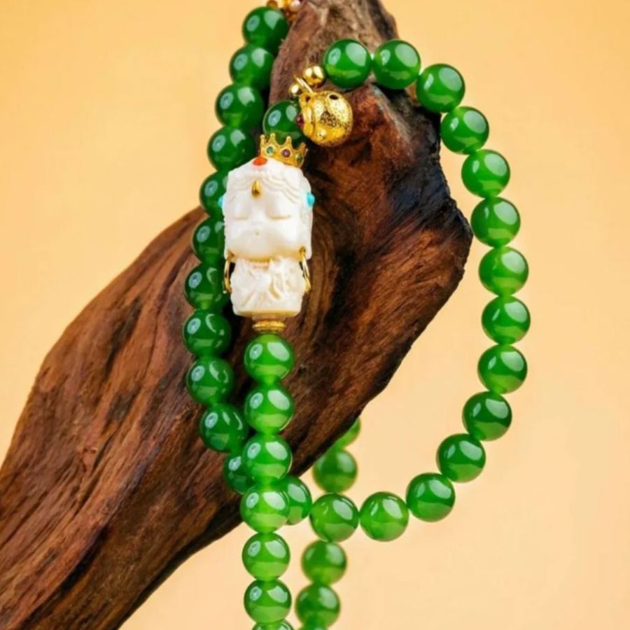 Jade & Celadon Mammoth Abundance Cuff-– Boost Wealth Instinct, Shield Negativity