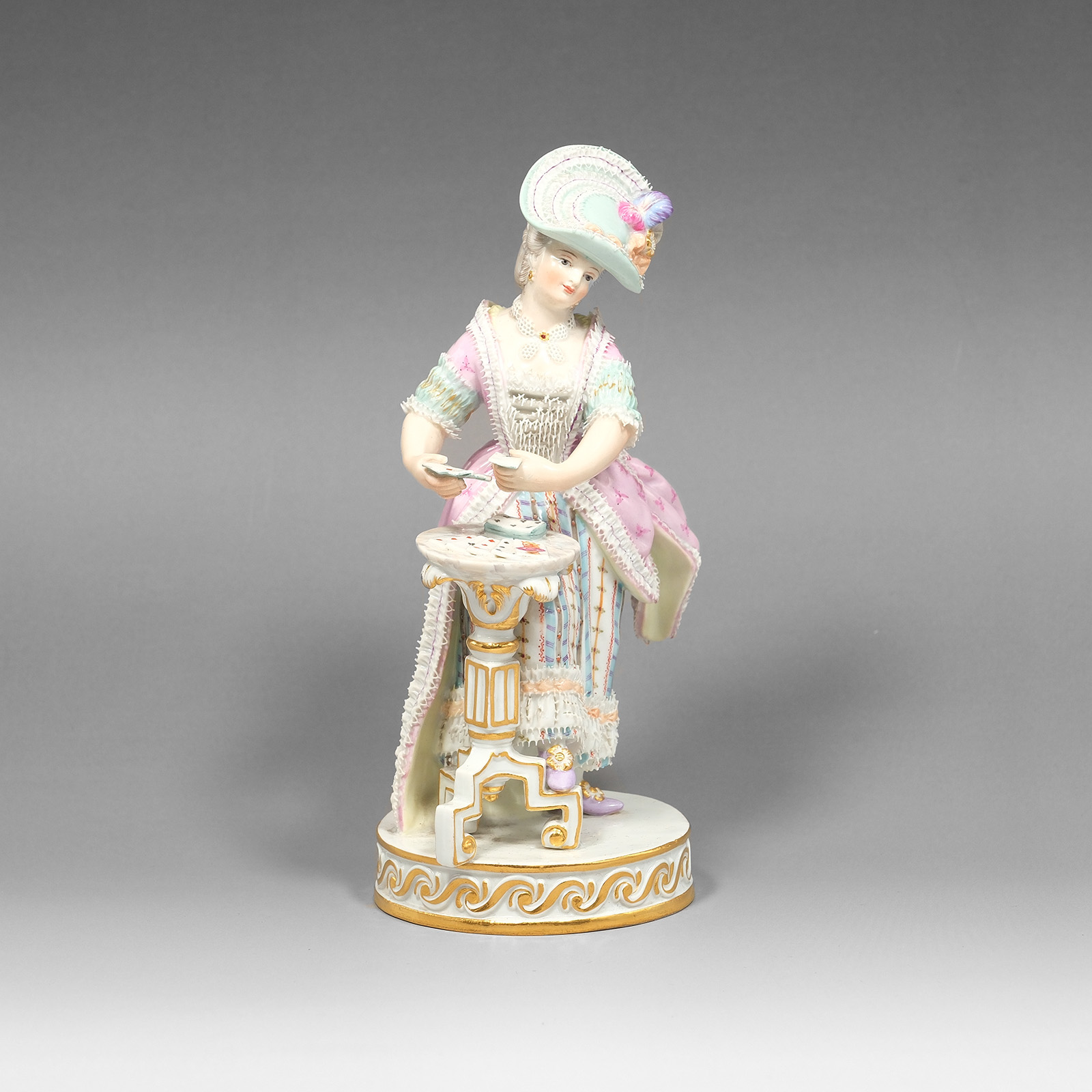 マイセン トランプする女性（カードプレイヤー）