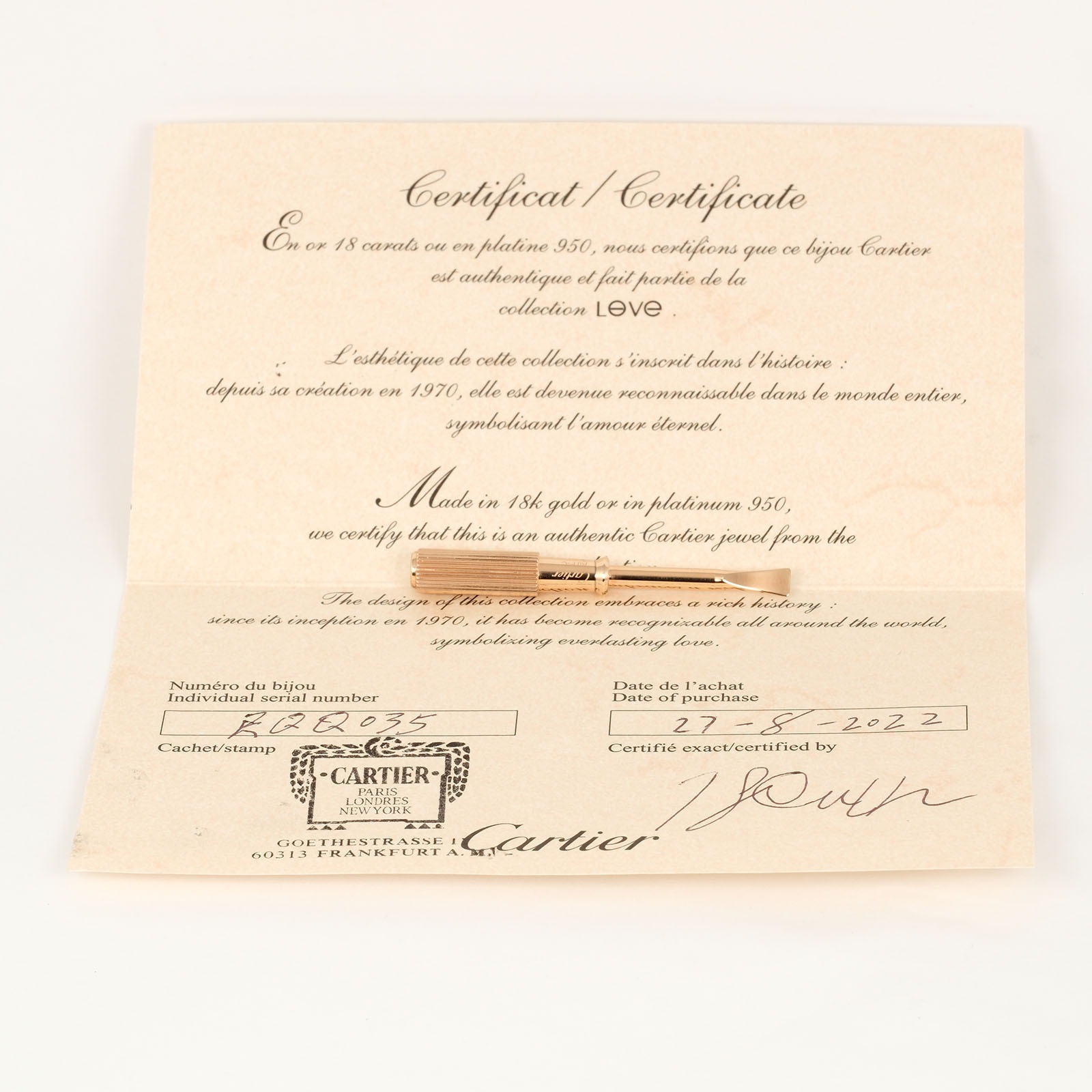 【CARTIER】カルティエ ラブ クラシックモデル ブレスレット