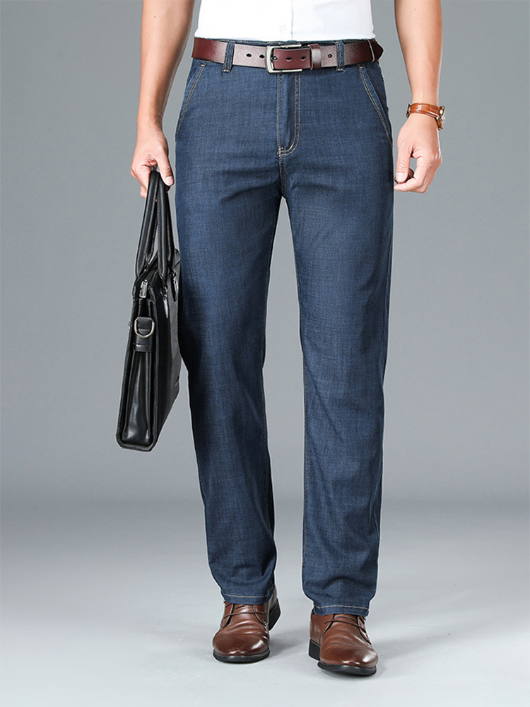 LYNSIL デニムパンツ メンズ ジーパン テンセル ドレープ性 ストレッチ