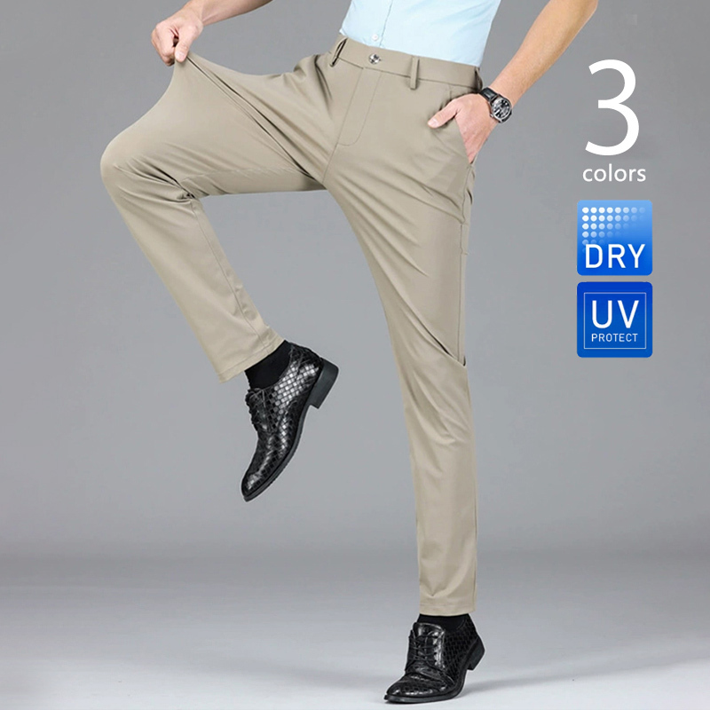 LYNSIL スラックス メンズ スーツ パンツ 4WAYストレッチ シワに