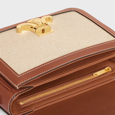 ティーン トリオンフ バッグ / テキスタイル & カーフスキン / ナチュラル / タン