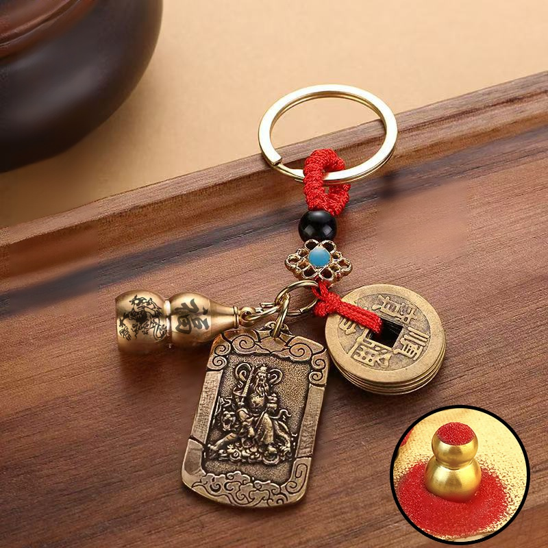 十二生肖銅武財神黃銅令牌