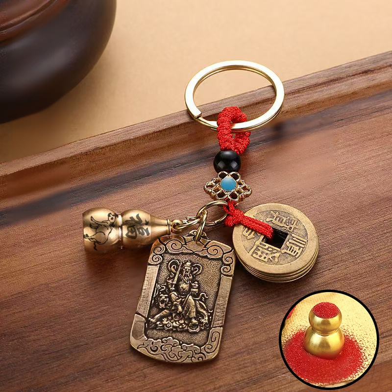 十二生肖銅武財神黃銅令牌