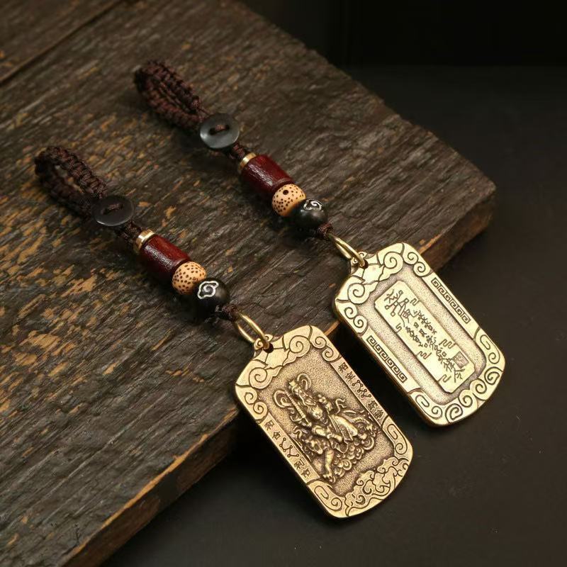 十二生肖銅武財神黃銅令牌