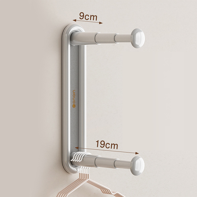 壁掛式可伸縮衣架收納架