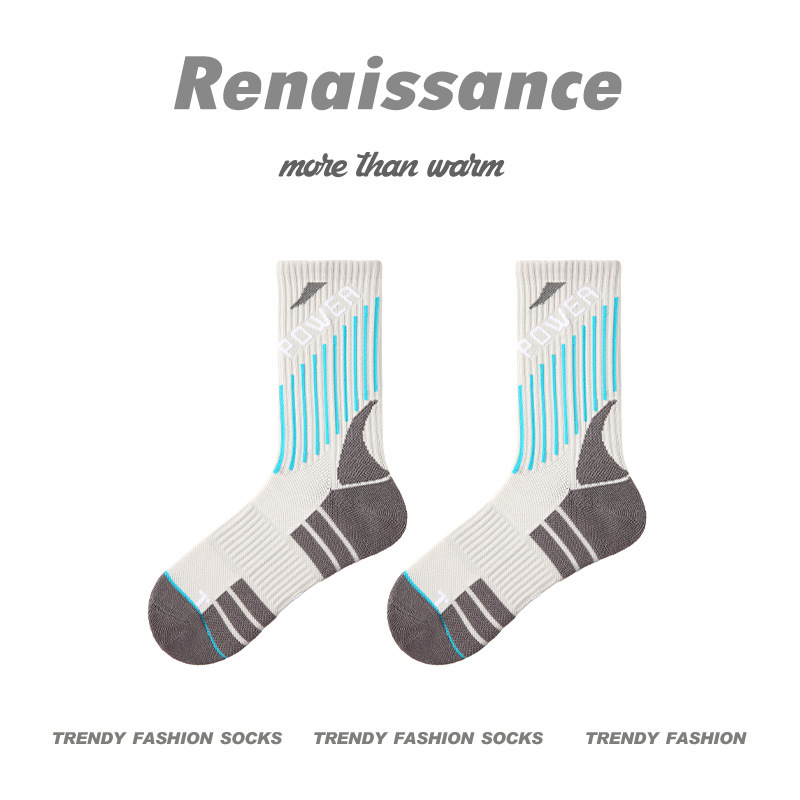 专业毛巾底袜子女跑步跳绳袜吸汗透气白色少女运动袜