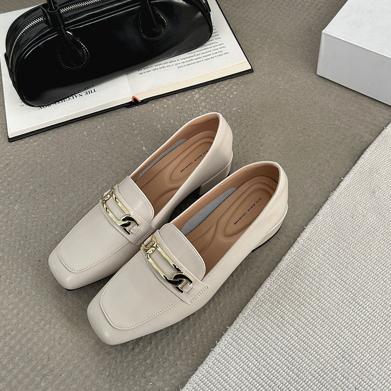 外贸单鞋女款夏新款英伦风小皮鞋韩版方头粗跟乐福鞋时尚单鞋