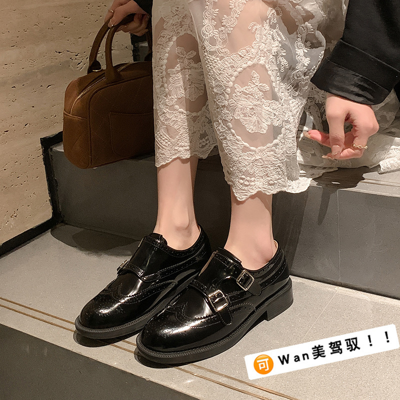 英伦风复古精致雕花巴洛克单鞋孟克皮鞋女乐福鞋春季新款