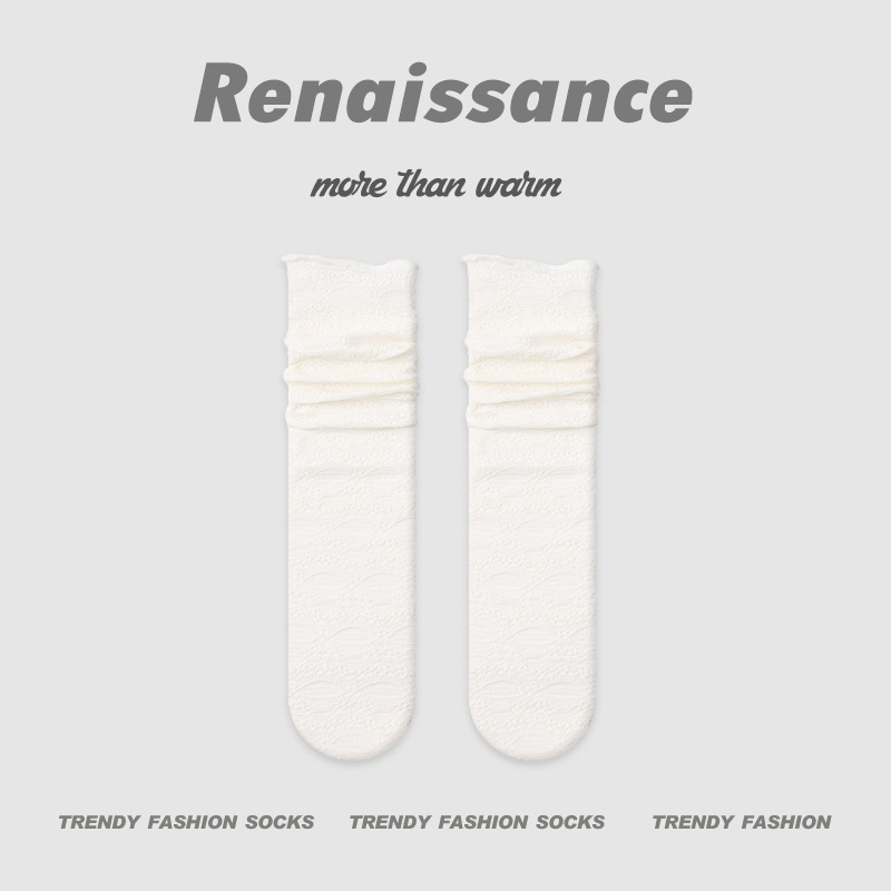 夏季薄款女袜点子纱公主风精编袜网眼夏季透气中筒袜