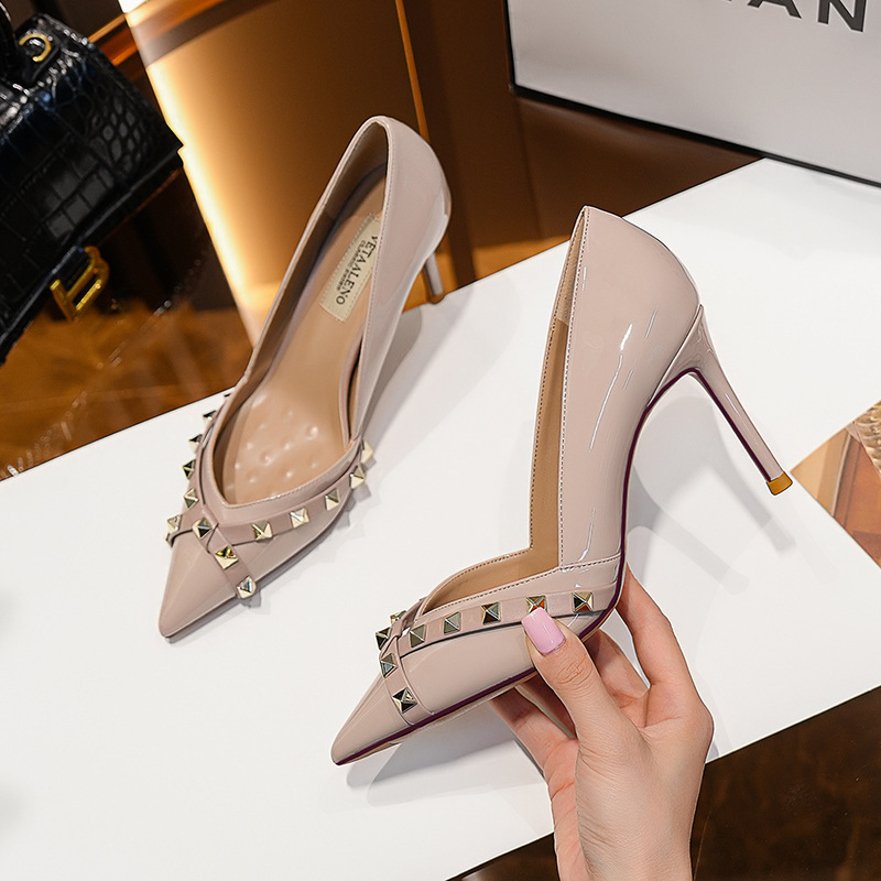 春夏新款气质优雅单鞋百搭舒适浅口显瘦高跟鞋