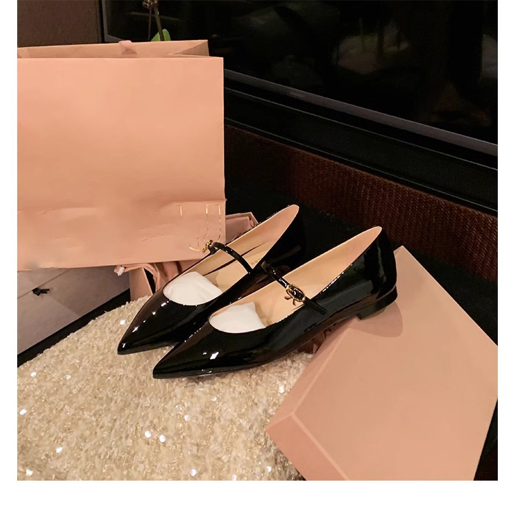 葡萄妈同款气质小尖头显瘦一字带浅口小低跟单鞋女春秋玛丽珍鞋女