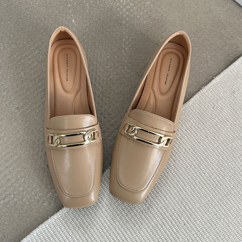 外贸单鞋女款夏新款英伦风小皮鞋韩版方头粗跟乐福鞋时尚单鞋