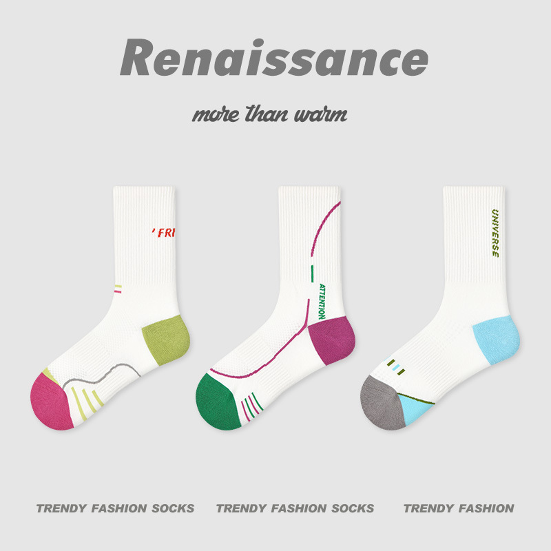 原创女袜春夏季黑白格子中筒袜卡通猫咪精梳棉袜子女