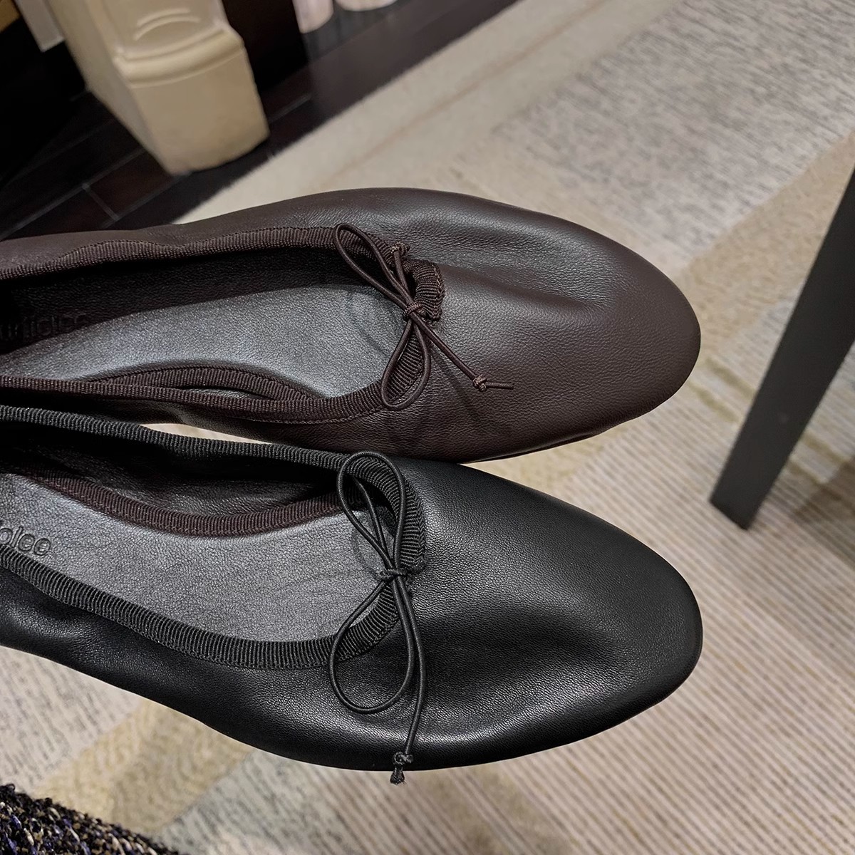 葡萄妈studiolee 法式女孩~小圆头软糯羊皮褶皱蝴蝶结芭蕾风平底单鞋