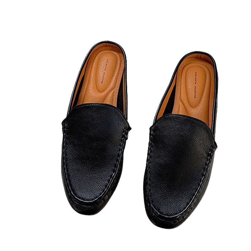 夏秋季新款单鞋女韩版简约时尚包头半拖鞋女外穿一脚蹬懒人鞋