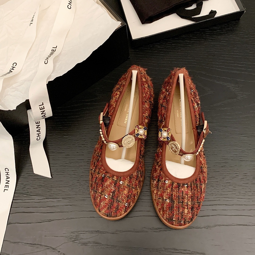 现货秒发！苏茵茵同款鞋超软羊皮徽章扣玛丽珍芭蕾鞋女奶奶平底单鞋