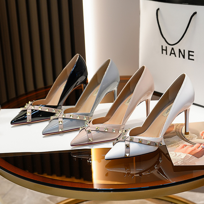 春夏新款气质优雅单鞋百搭舒适浅口显瘦高跟鞋