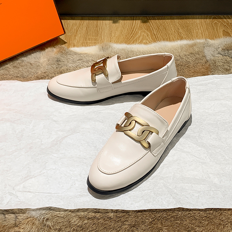 2024新款圆头平底单鞋女方扣包头半拖鞋女外穿玛丽珍女鞋乐福鞋女