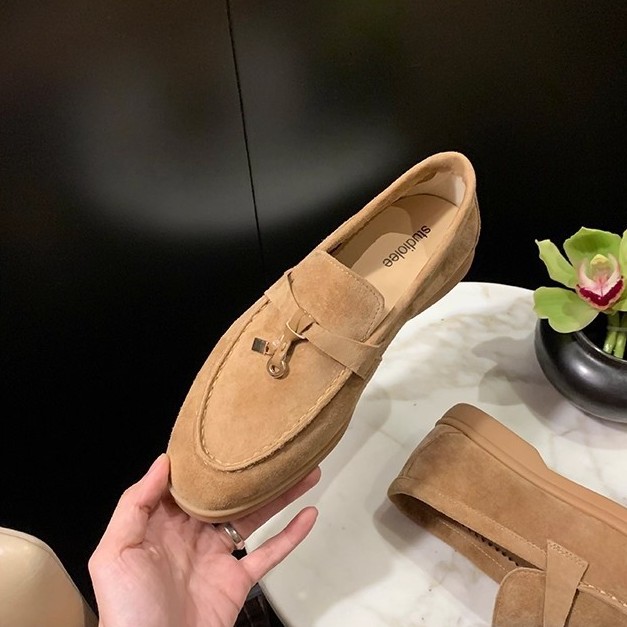 葡萄妈studiolee 流苏锁扣软底软面单鞋真皮一脚蹬乐福鞋女小皮鞋