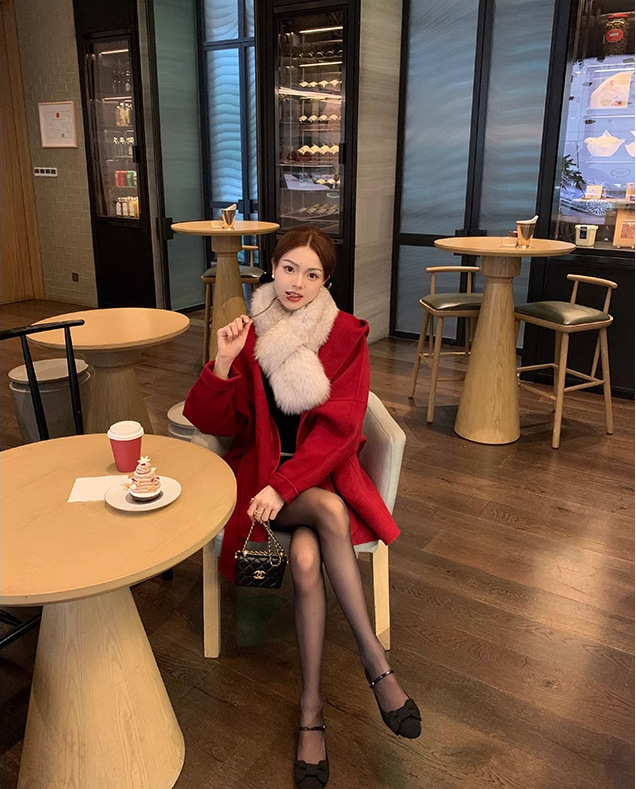 葡萄妈同款  网红蝴蝶结少女尖圆头一字带玛丽珍单鞋女秋冬新款