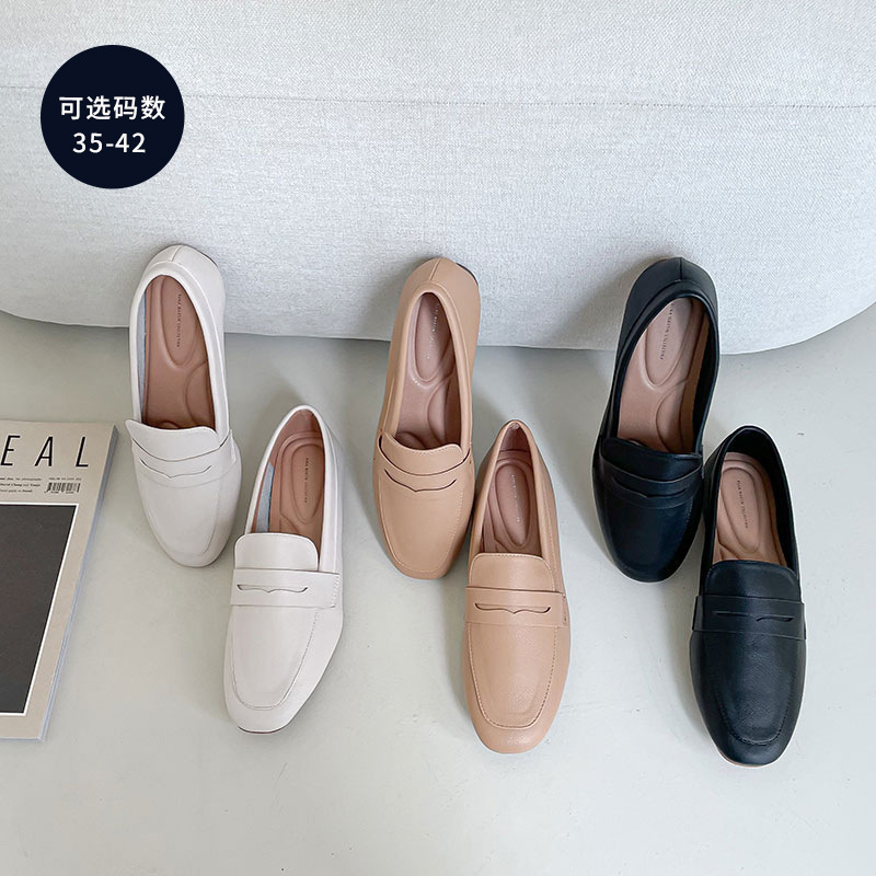 韩版单鞋女士春夏季新款懒人鞋浅口平底豆豆鞋休闲百搭乐福鞋