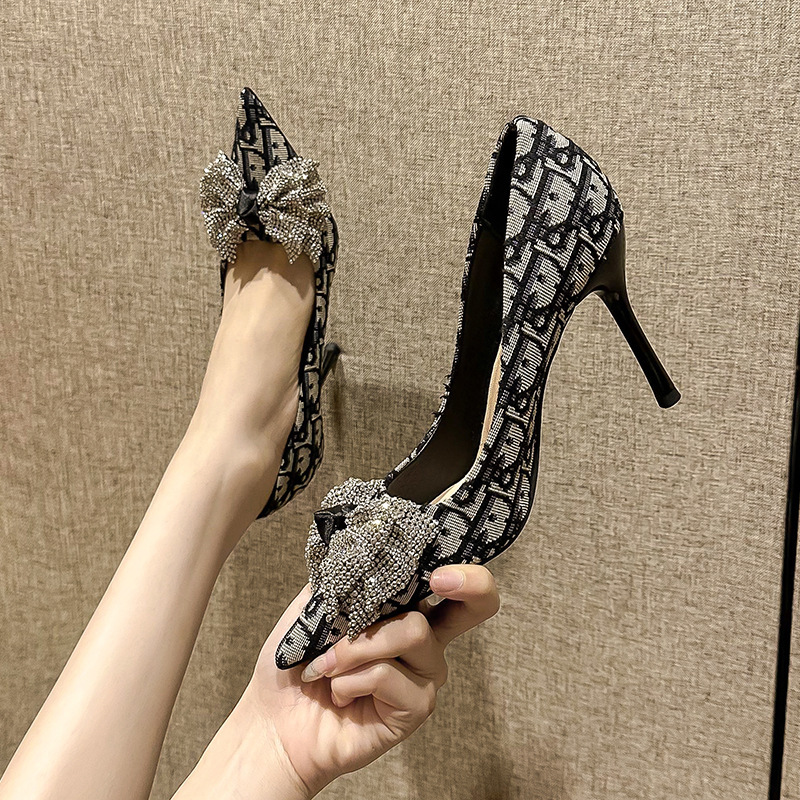 蘇茵茵高跟鞋系列-时尚尖头名媛风女高跟鞋新款浅口单鞋女