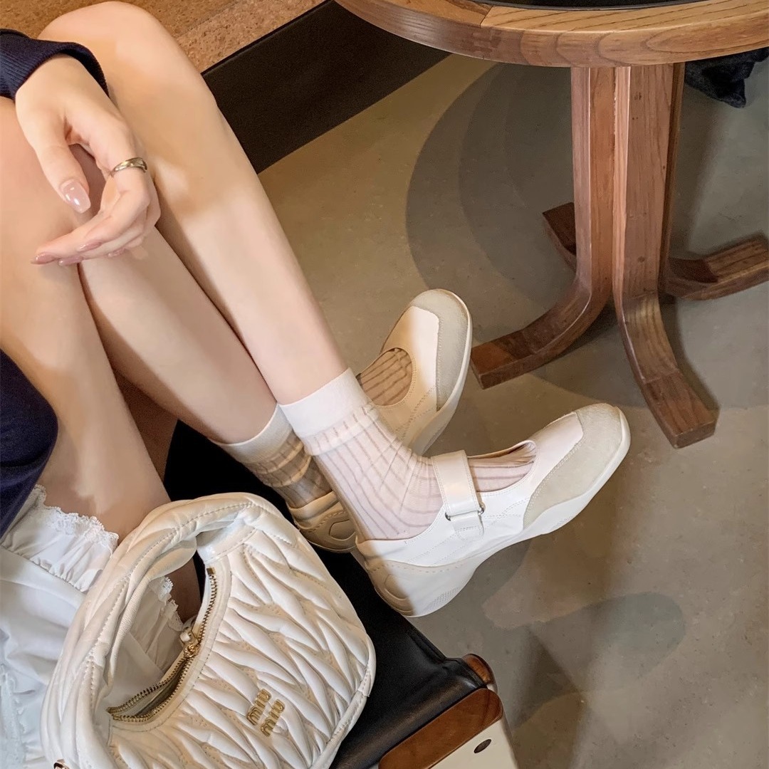 苏茵茵同款鞋舒适魔术贴内增高机能玛丽珍休闲鞋女单鞋