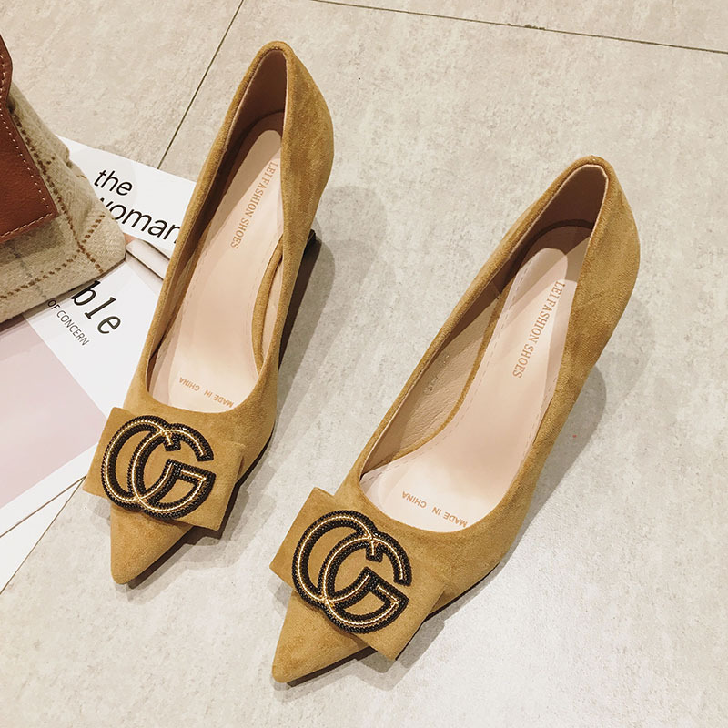 春秋新款小清新猫跟细跟女鞋