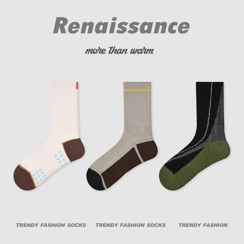 原创女袜春夏季黑白格子中筒袜卡通猫咪精梳棉袜子女