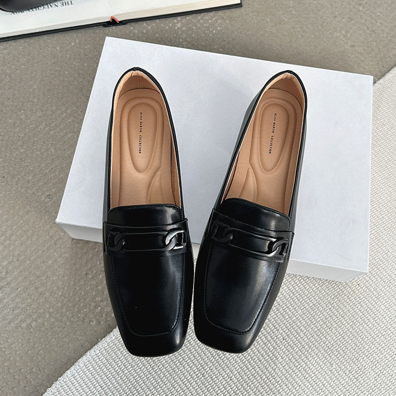 外贸单鞋女款夏新款英伦风小皮鞋韩版方头粗跟乐福鞋时尚单鞋