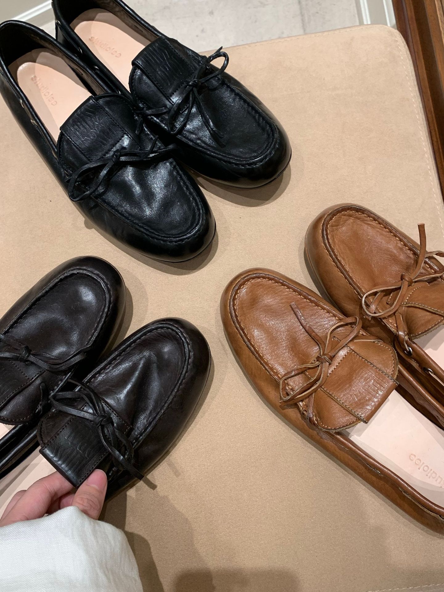 老钱风舒适pandaeyes 悉尼周末~ 水洗马皮英伦风蝴蝶结豆豆乐福小皮鞋