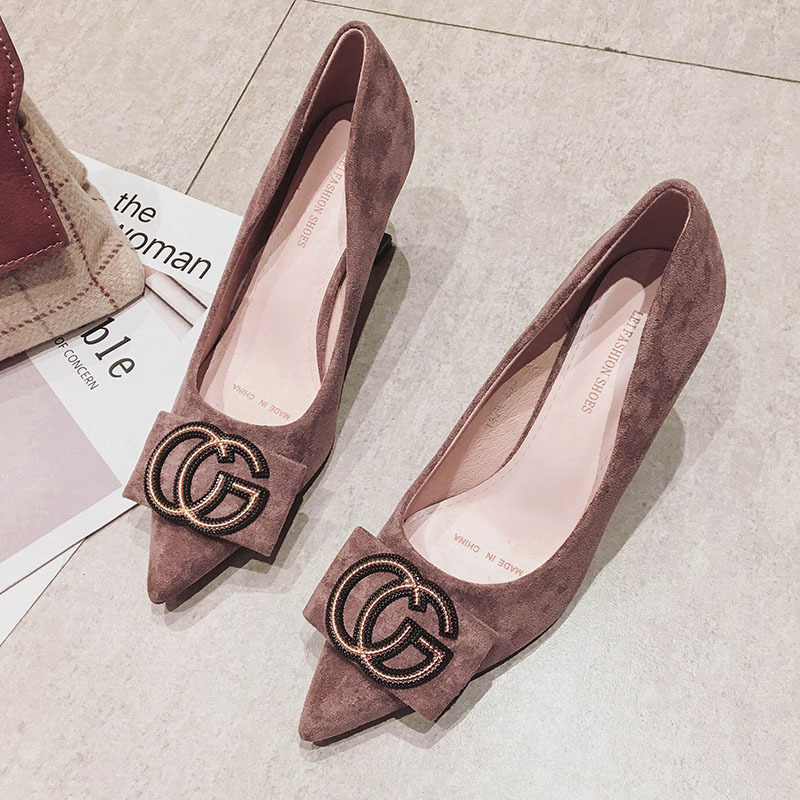 春秋新款小清新猫跟细跟女鞋