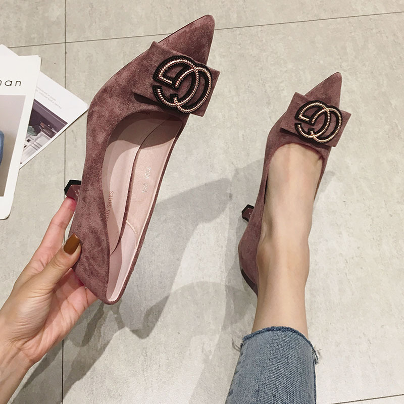 春秋新款小清新猫跟细跟女鞋