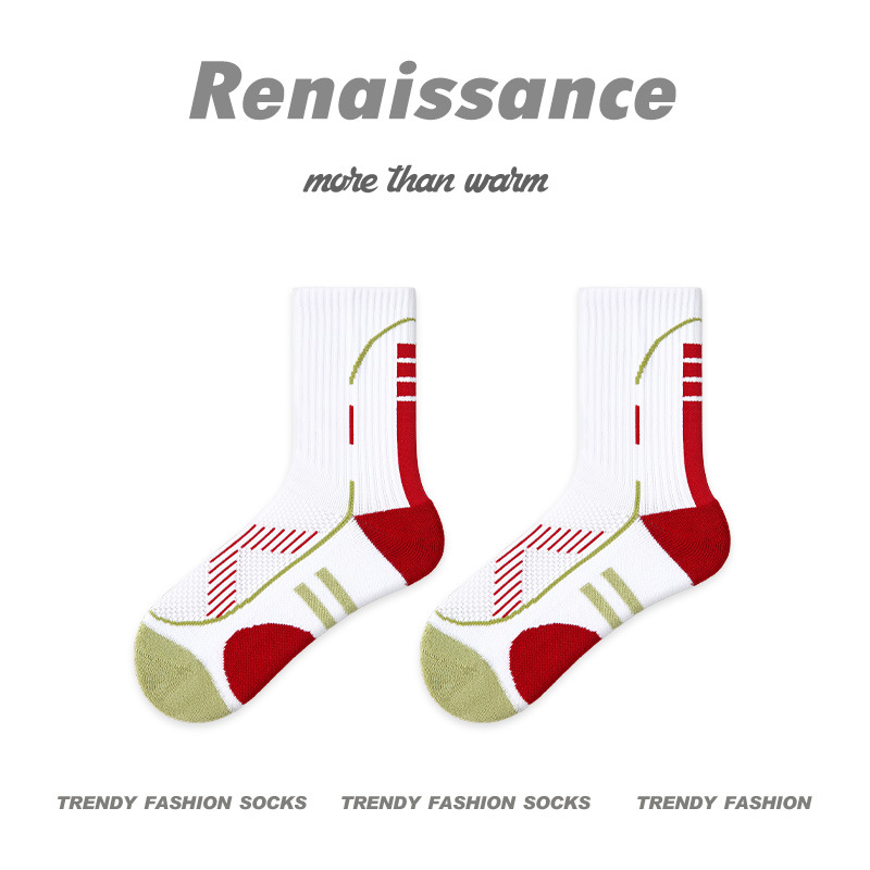 专业毛巾底袜子女跑步跳绳袜吸汗透气白色少女运动袜