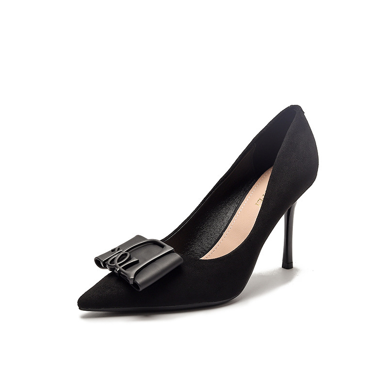 韩版时尚简约女鞋显瘦高跟鞋细跟超高跟浅口尖头性感单鞋女