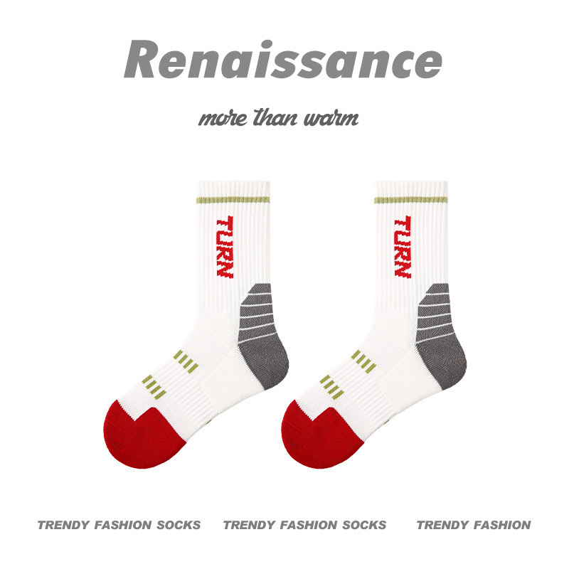 专业毛巾底袜子女跑步跳绳袜吸汗透气白色少女运动袜