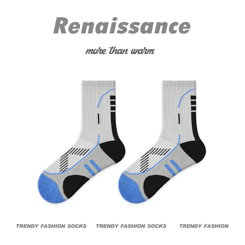 专业毛巾底袜子女跑步跳绳袜吸汗透气白色少女运动袜