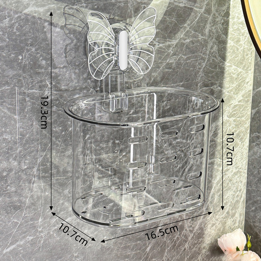 免打孔蝴蝶吸盤浴室置物架