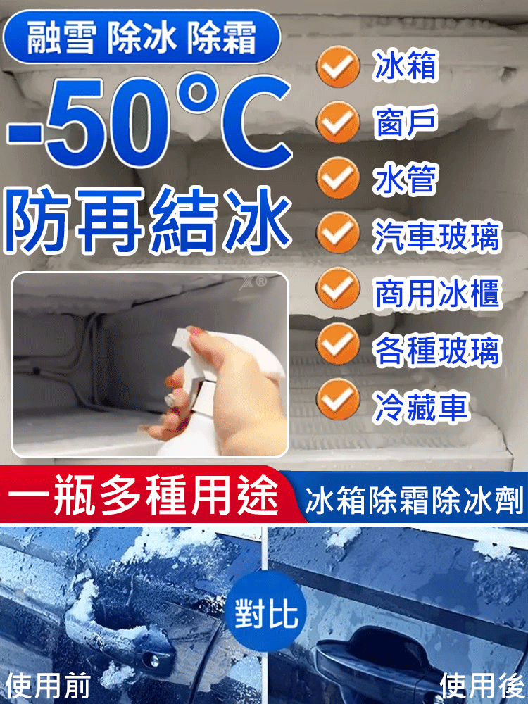 【冰箱除霜除冰劑】 家用冰櫃融雪防結冰