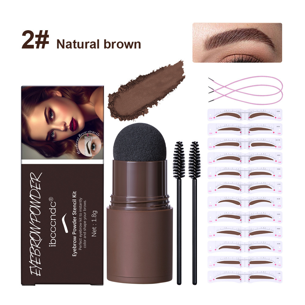 Head-mounted eyebrow card + stamp eyebrow powder set