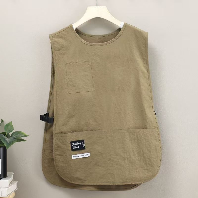 [Waterproof and oil-proof] Fashionable vest-style workwear apron